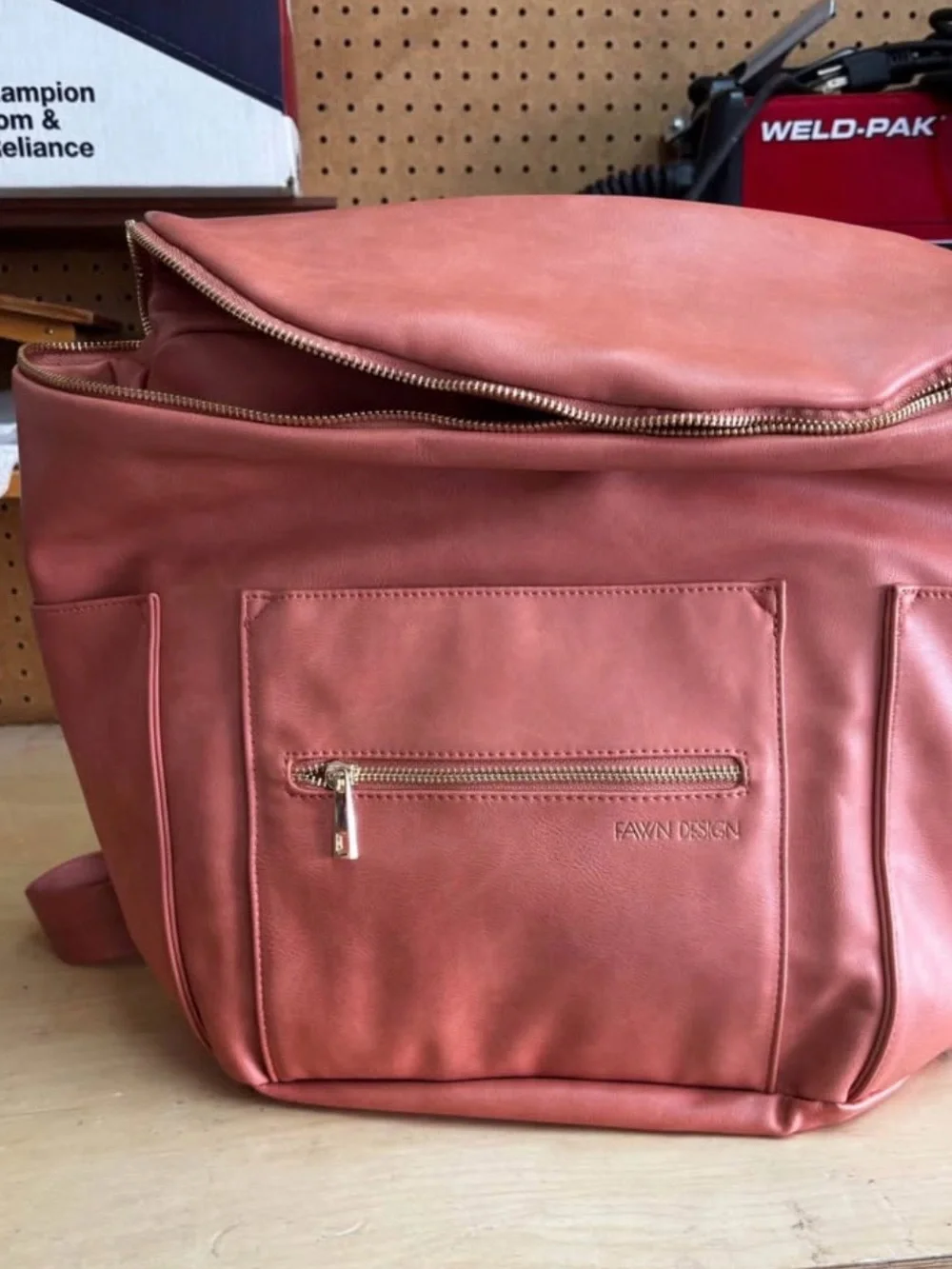 NWOT Pink Fawn Design Baby Bag